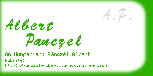 albert panczel business card
