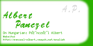 albert panczel business card